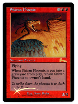 Shivan Phoenix -- MTG (NM Quality FOIL) - Urza's Legacy - See pics/scans! - Image 1
