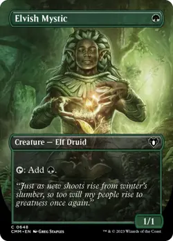 Elvish Mystic (Borderless) MTG NM Commander Masters Regular - Image 1