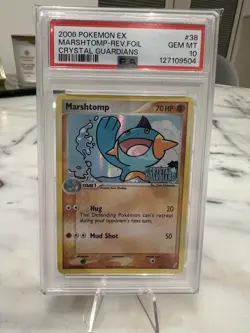 2006 Pokemon EX Marshtomp Crystal Guardians #38 Reverse Holo Psa10 Pop14! - Image 1