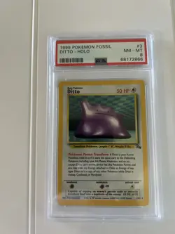 1999 Pokemon Fossil DITTO Holo 3/62 PSA 8 NM - MT - Image 1
