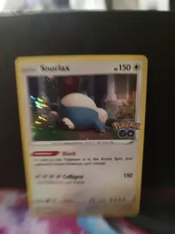 Pokemon Go Stamped Cosmos Holo Rare Swirl Snorlax 055/078 2022 NM Condition - Image 1