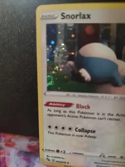 Pokemon Go Stamped Cosmos Holo Rare Swirl Snorlax 055/078 2022 NM Condition - Image 2