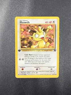 Meowth 62/82 1st Edition Team Rocket Pokemon TCG - Image 1