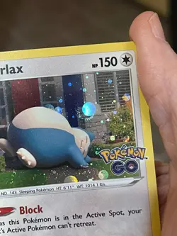 POKEMON SNORLAX 055/078 RARE COSMOS HOLOFOIL WITH 2 SWIRLS POKEMON GO NM CARD - Image 5