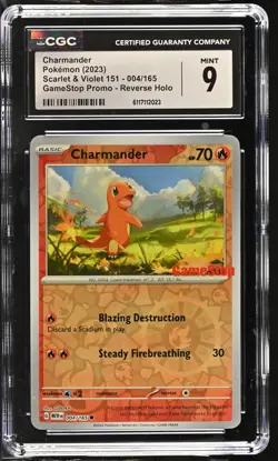 2023 Pokemon Scarlet & Violet 151 Charmander Reverse Holo 004/165 CGC 9 #004/165 - Image 1