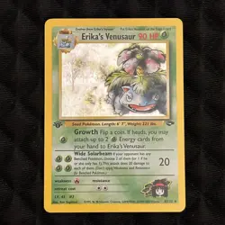 1st Edition Erika's Venusaur 4/132 Gym Challenge Rare Holo Pokemon Card - Image 1