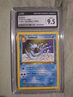 Pokemon CGC 9.5 1ST EDITION GOLDUCK 35/62 - FOSSIL SET - GEM MINT - Image 1