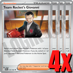 4x Team Rocket's Giovanni 174/182 x4 - Destined Rivals - Pokemon TCG - Playset - Image 1