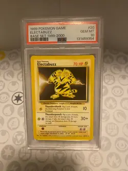 1999-2000 Pokemon TCG Electabuzz Base Set 20/102 Wizards PSA 10 - Image 1