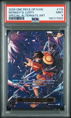 2025 ONE PIECE OP13-CARRYING ON HIS WILL #119 MONKEY D. LUFFY PSA 9 - Image 1