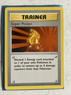 Shadowless Super Potion 90/102 Trainer Card Pokemon Base Set 1999 - - Image 1