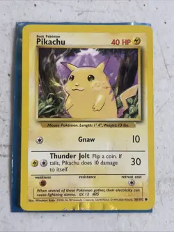 4th Print PIKACHU - 58/102 - Base Set - 1999-2000 - Pokemon Card - Hp - Image 1