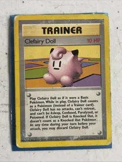 4th Print 1999-2000 Pokemon CLEFAIRY DOLL Card BASE Set 70/102 Rare TCG WOTC Hp - Image 1