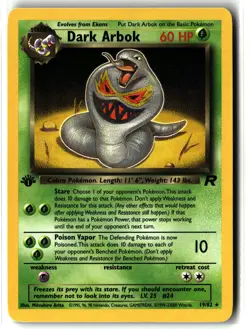 Dark Arbok ⭐ 19/82 1st Edition WOTC Rare Team Rocket 2000 Pokemon NM/LP - Image 1