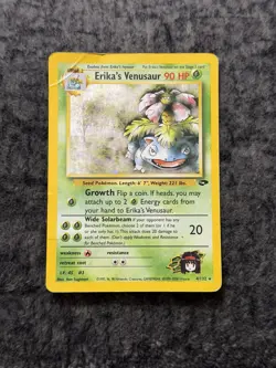 Pokemon TCG Erika's Venusaur Holo Rare Gym Challenge HP/Damaged Condition - Image 1