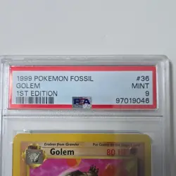 Pokemon Fossil Golem 36/62 1st Edition Regular Uncommon PSA 9 1999 - Image 2