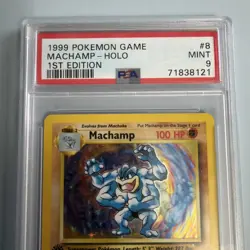 1999 Pokemon Machamp Holo 1st Edition Base Set #8/102 Holo Rare PSA 9 TCG - Image 2