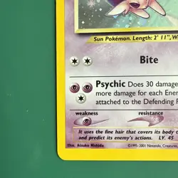 2001 Pokemon Neo Discovery Espeon Holo 1/75 NM with Swirl - Image 5