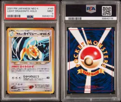 2001 Pokemon Japanese Neo Destiny Light Dragonite Holo #149 PSA 9 Mint Old Back - Image 3