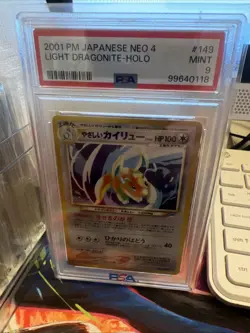2001 Pokemon Japanese Neo Destiny Light Dragonite Holo #149 PSA 9 Mint Old Back - Image 4