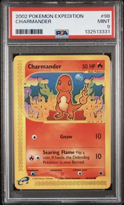 2002 POKEMON EXPEDITION #98 CHARMANDER PSA 9 - Image 1