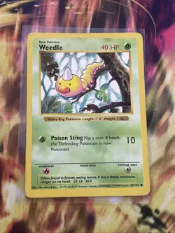 Pokemon TCG Weedle Base Set 69/102 Regular Shadowless Common - Image 1