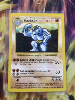 Shadowless Pokemon TCG Machoke Base Set 34/102 Regular Uncommon - Image 1
