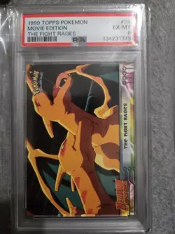 Vintage Pokemon Topps Charizard The Fight Rages Graded PSA 6 - Image 1