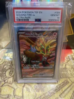 PSA 10 GEM MINT Gouging Fire ex Ultra Rare 188/162 Temporal Forces TEF Pokemon - Image 1