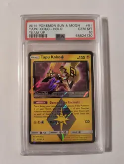 2019 Pokemon: TAPU KOKO 51/181 Holo Rare - Team Up Set Gem Mint - PSA 10 (read) - Image 1