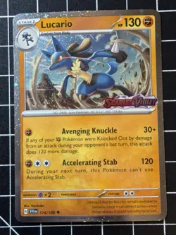 Lucario 114/198 (Scarlet & Violet Stamp)Cosmos Holo Pokemon - Image 1