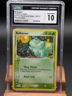 2004 Pokemon EX FireRed & LeafGreen Bulbasuar Reverse Holo #54 CGC Gem Mint 10 - Image 1