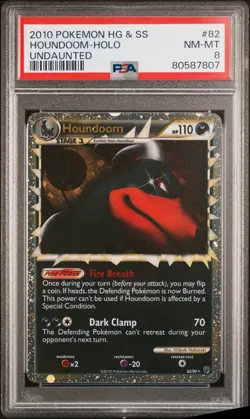 POKEMON UNDAUNTED HOUNDOOM PRIME #82 ULTRA RARE PSA 8 NM #80587807 - Image 1