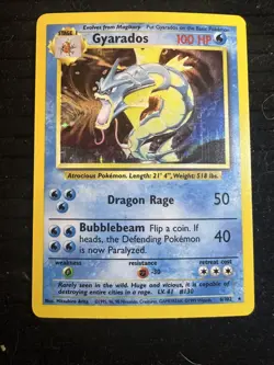 Pokemon Gyarados Holo Rare #006/102 Base Set 100 HP Dragon Rage Bubblebeam Engl… - Image 3