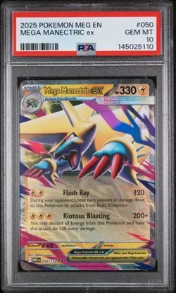 MEGA MANECTRIC EX #050 PSA 10 2025 POKEMON MEG EN-MEGA EVOLUTION - Image 1