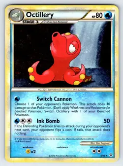 Octillery 6/95 2010 HGSS Unleashed Set Pokemon Card TCG Holo Rare - Lp - Image 1