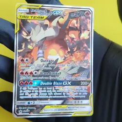Reshiram & Charizard GX SM201 Tag Team Alt Art Full Art Promo Card - Image 1