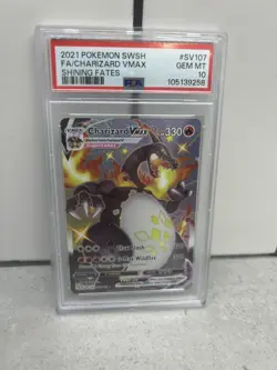 PSA 10 Charizard Vmax SV107/SV122 Pokemon Shining Fates Holo Graded Card - Image 1