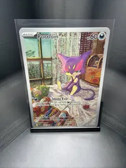 Pokemon TCG Purrloin Card 136/086 Illustration Rare, Sv: White Flare - Image 1