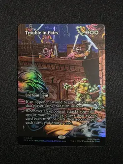 Magic MtG: *Borderless* Trouble in Pairs TMNT FOIL X3 Copies - Image 4