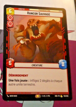 Star Wars Unlimited Ombres de la Galaxie Card Rare Carte Rancor 158/262 R FR - Image 1