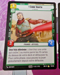 Star Wars Unlimited Ombres de la Galaxie Card Rare Carte 115/262 FR Mint - Image 1