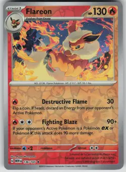 Pokemon TCG Flareon Rare Reverse Holo SV: Scarlet & Violet 151 136/165 - Image 1