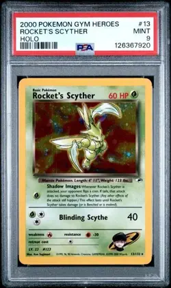2000 POKEMON GYM HEROES HOLO #13 ROCKET'S SCYTHER PSA 9 - Image 1