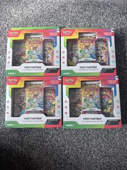 4x Pokemon TCG First Partner Illustration Collection Series 1 Boxes New & Sealed - Image 1
