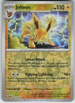Pokemon TCG Jolteon Rare Reverse Holo SV: Scarlet & Violet 151 135/165 - Image 1
