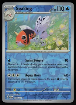 SEAKING 119/165 UNCOMMON 151 POKEMON REVERSE HOLO NM/M - Image 1