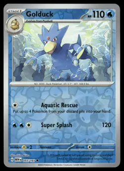 Golduck 055/165 Uncommon 151 Pokemon Reverse Holo Near Mint - Image 1