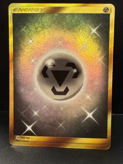 Pokemon TCG Metal Energy Gold Secret Rare 163/149 Sun & Moon LP - Image 1