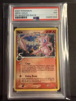 2007 POKEMON POP SERIES 5 INVERTED BACK #3 MEW-HOLO PSA 7 - Image 4